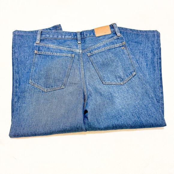 Madewell Baggy Straight Dark Wash Denim Jeans Wide Leg Size 26 NH643 - Picture 5 of 9